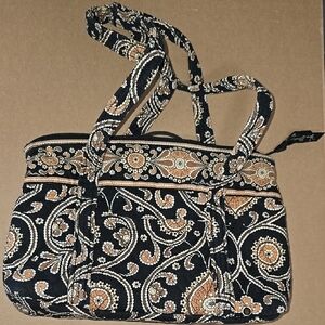 Vera Bradley Black and Brow Shoulder Bag